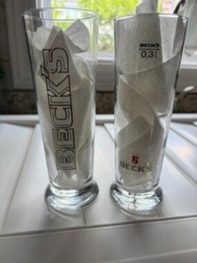Set of 2 Beck's 0.3L Pilsner Glasses